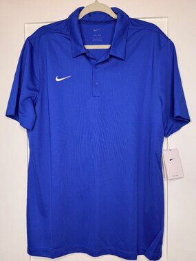 Men's Nike Blue Dri-Fit Polo Shirt Size Large Brand New